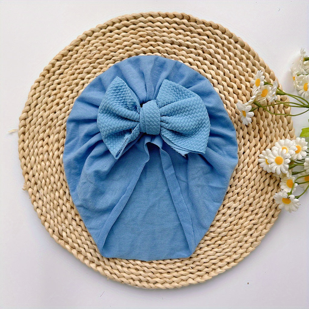Baby Girls Twill Bubble Bow Turban Soft Hair Wrap Headband