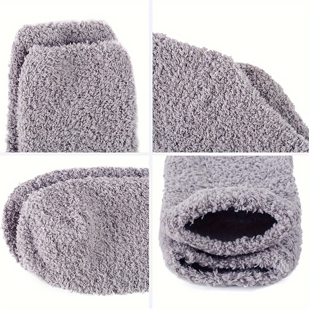 7 Pairs Winter Cozy Slipper Socks with Gripper for Women