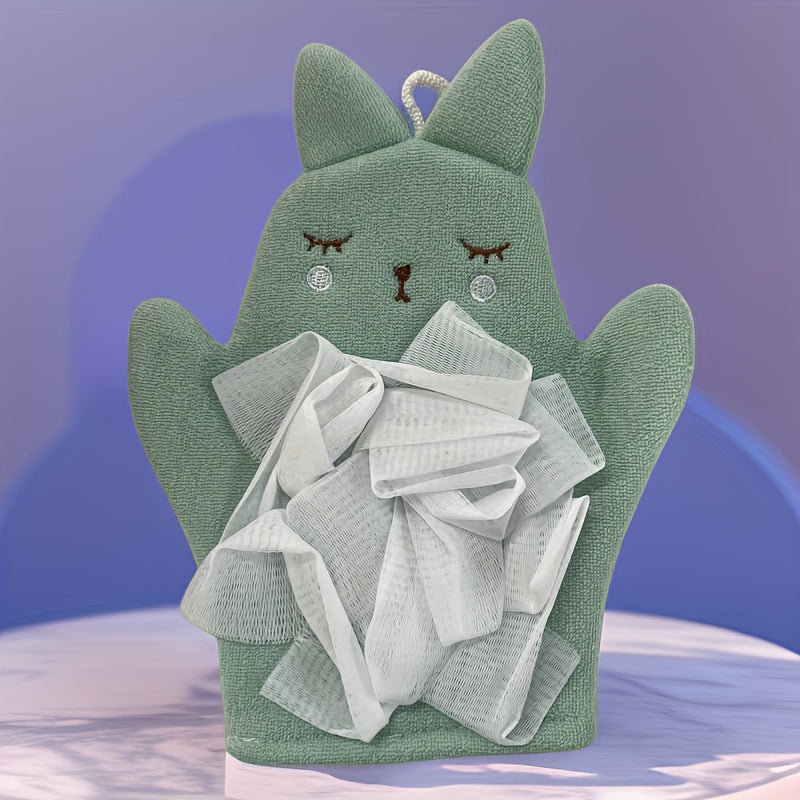 Double Sided Bath Glove Towel Soft Rubbing Mud for Bathing