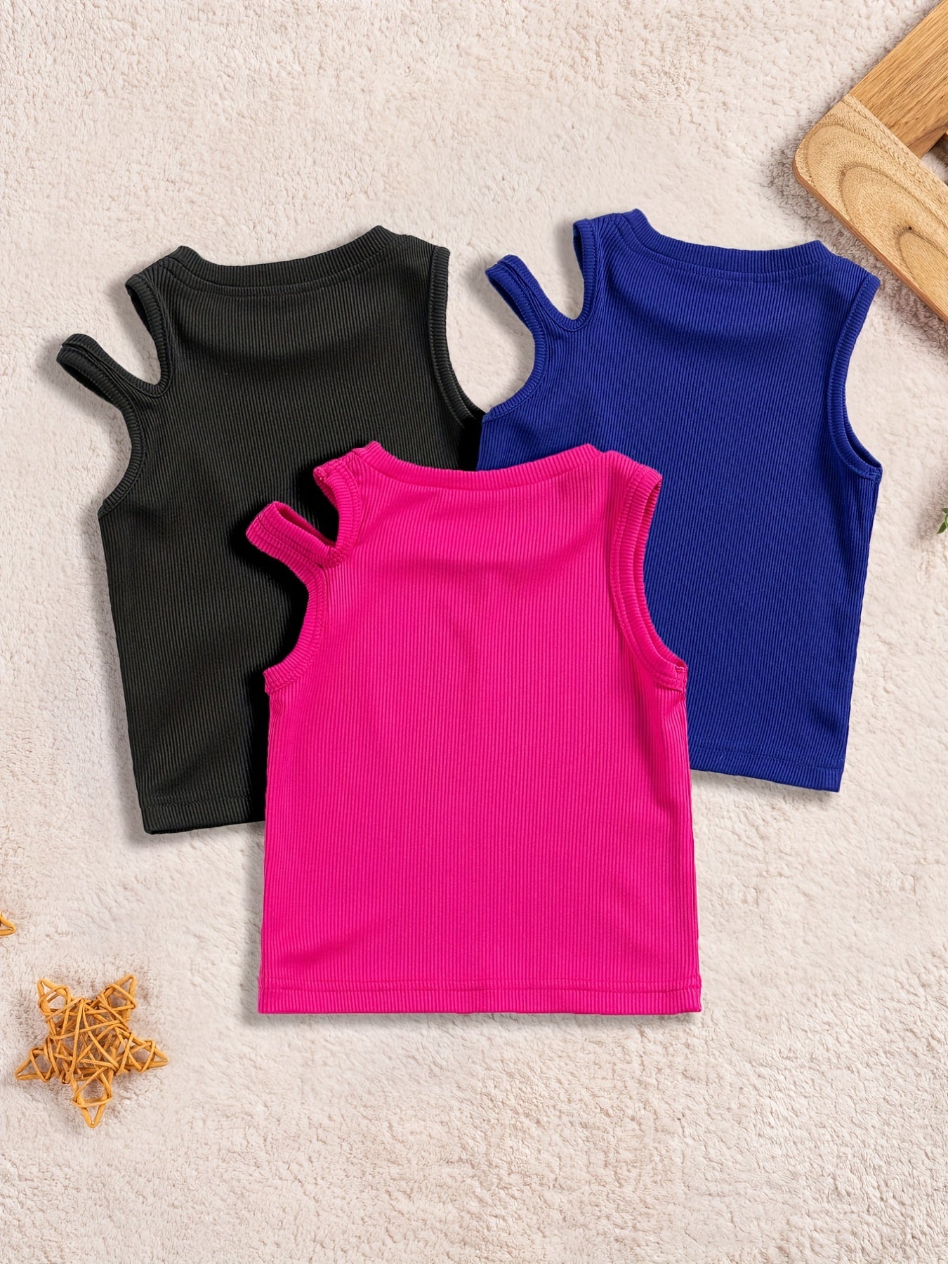 3pcs Baby Girls Sleeveless Top Summer Clothes