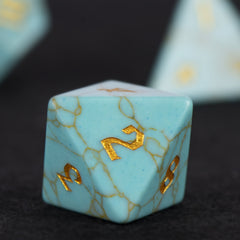 7pcs Green Emerald Dices Minimalist Style for Board Games