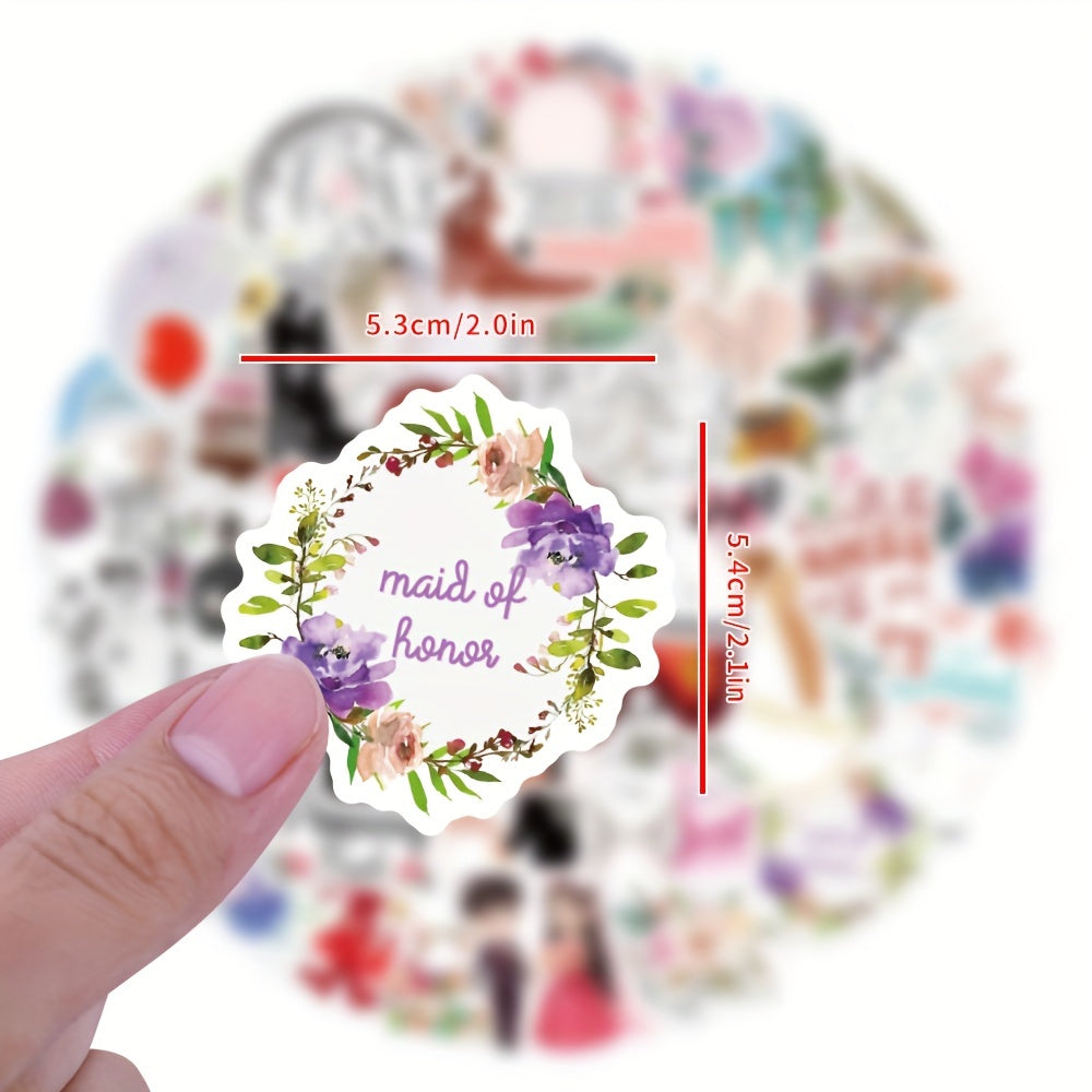60pcs Wedding Celebration Stickers Waterproof Vinyl Stickers