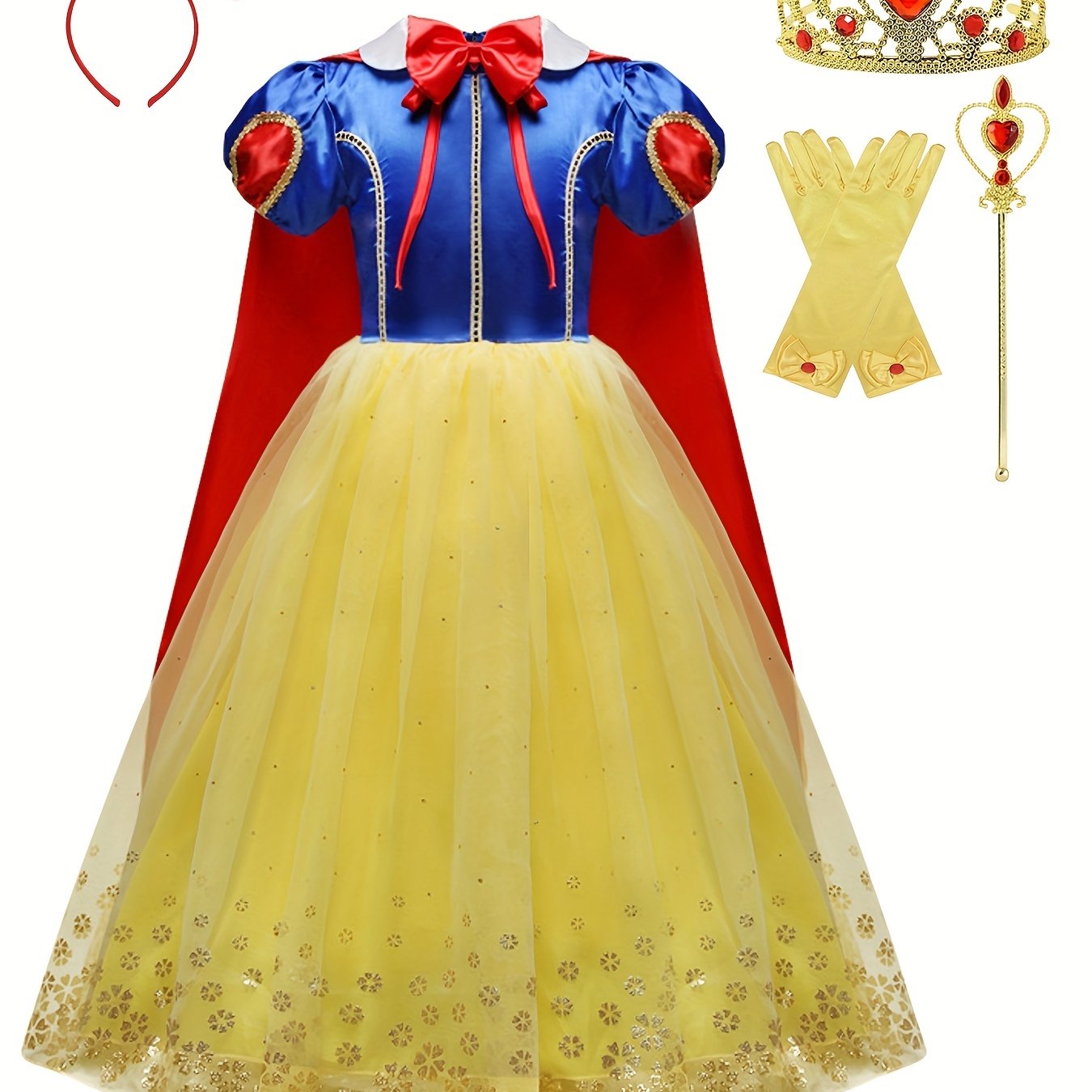 Girls Halloween Queen Cloak Princess Dress Role Play Costume Set