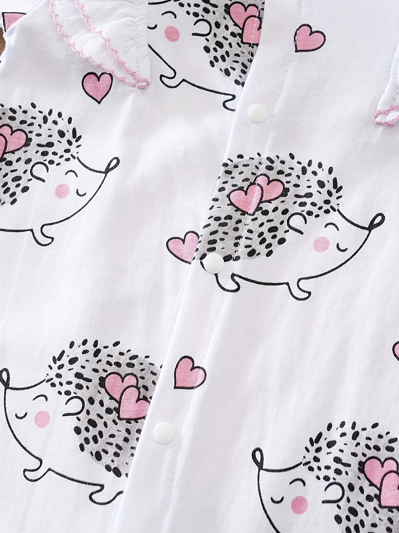 Baby Girls Hedgehog Graphic Print Romper Jumpsuit