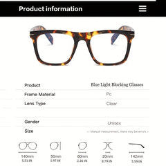 Light Blocking Glasses Unisex Clear Lens Anti Eye Strain Eyeglasses