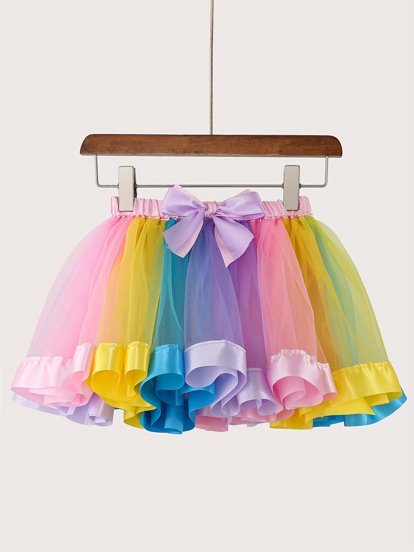 Toddler Girls Bow Mesh Tutu Skirt for Birthday Party Ballet Dance
