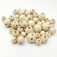 30pcs Doll Wooden Beads Round Beads Jewelry Making Wood Beads