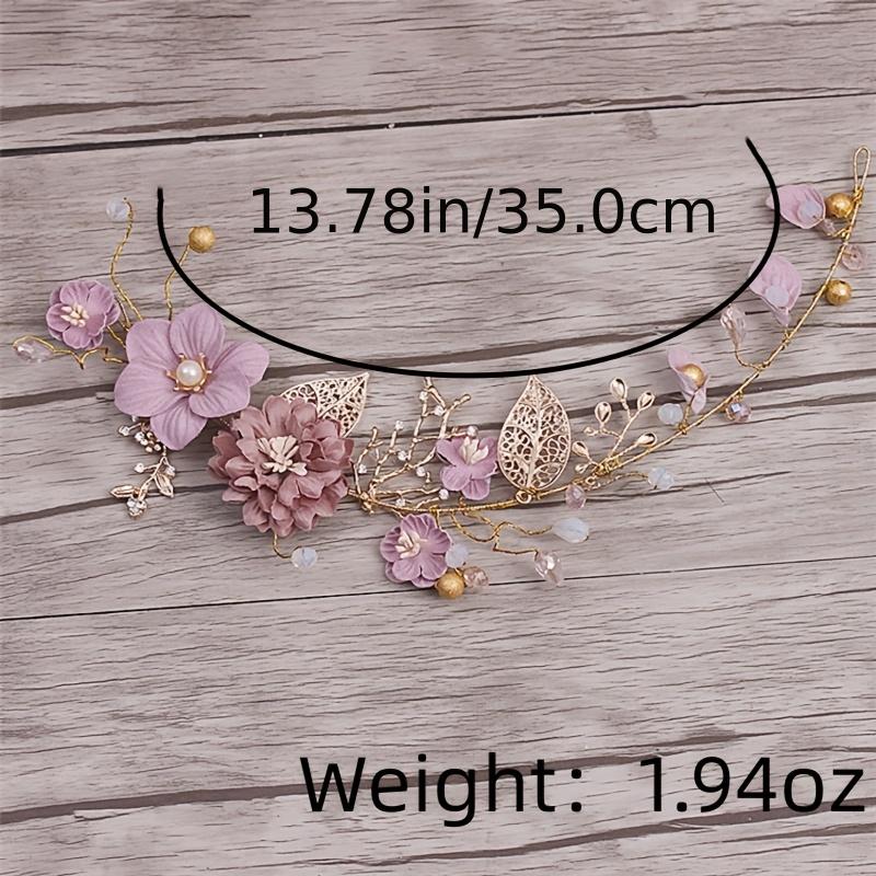 Wedding Hair Accessories Wreath Headwear Pink Bridal Headband