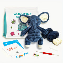 Crochet Kit For Beginners with Step by Step Tutorials Elephant