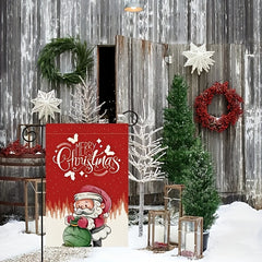 Merry Christmas Santa Claus Garden Flag Snow Winter Yard Flag