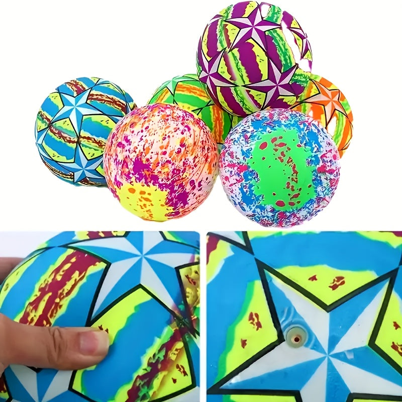 Rainbow Star Soccer Ball for Kids Colorful PVC Indoor Outdoor Beach Ball