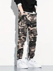Camouflage Pockets Men's Cotton Cargo Pants Comfy Jogger Pants Work Pants
