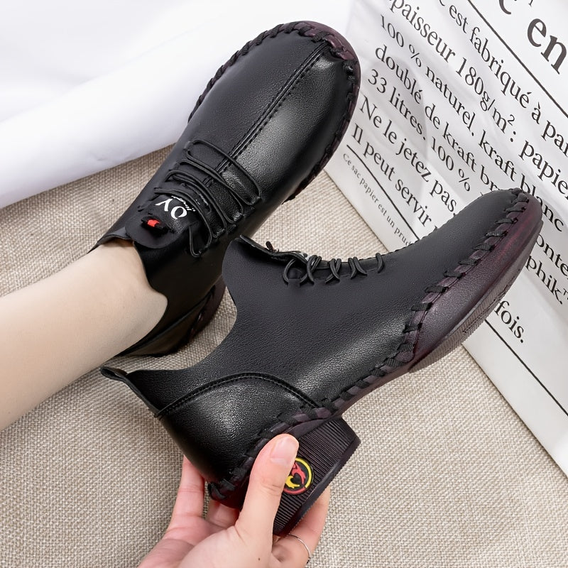 Women's Low Heel Oxfords Lightweight Lace Up Shoes