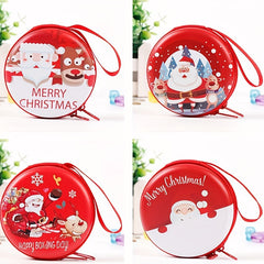 Mini Round Zipper Coin Bags Christmas Coin Ornaments Xmas Gift