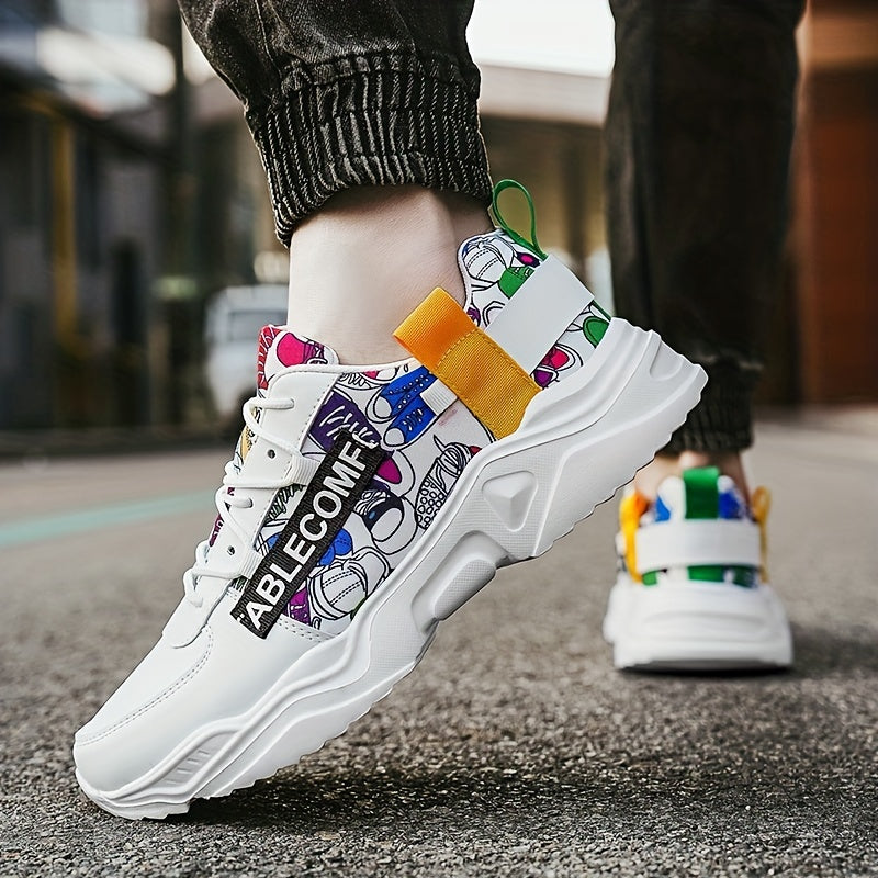 Men's Alphabets Graffiti Print Casual Shoes Spring Summer