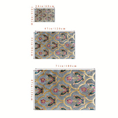 Vintage Floral Faux Wool Area Rug - American Style Living Room Bedroom Carpet