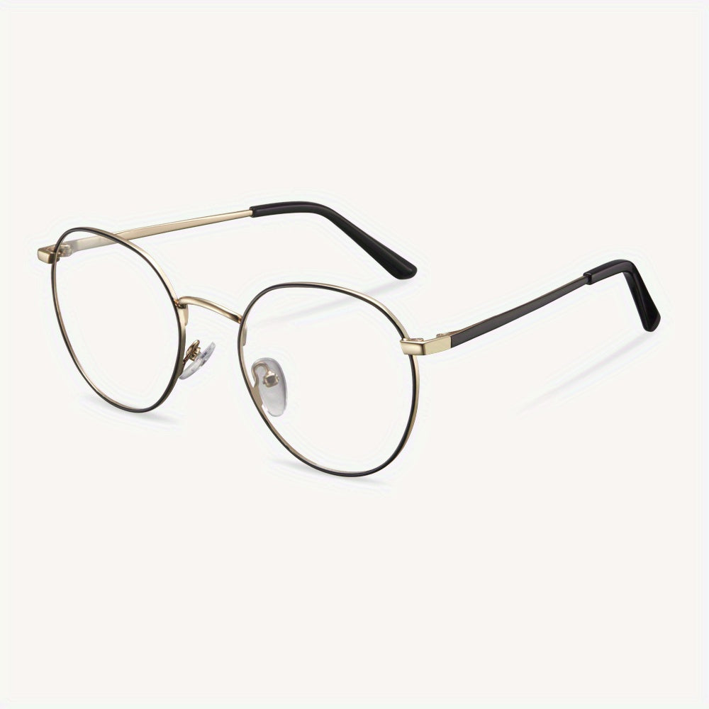 Men's Round Frame Light Blocking Glasses Unisex Eye Protection