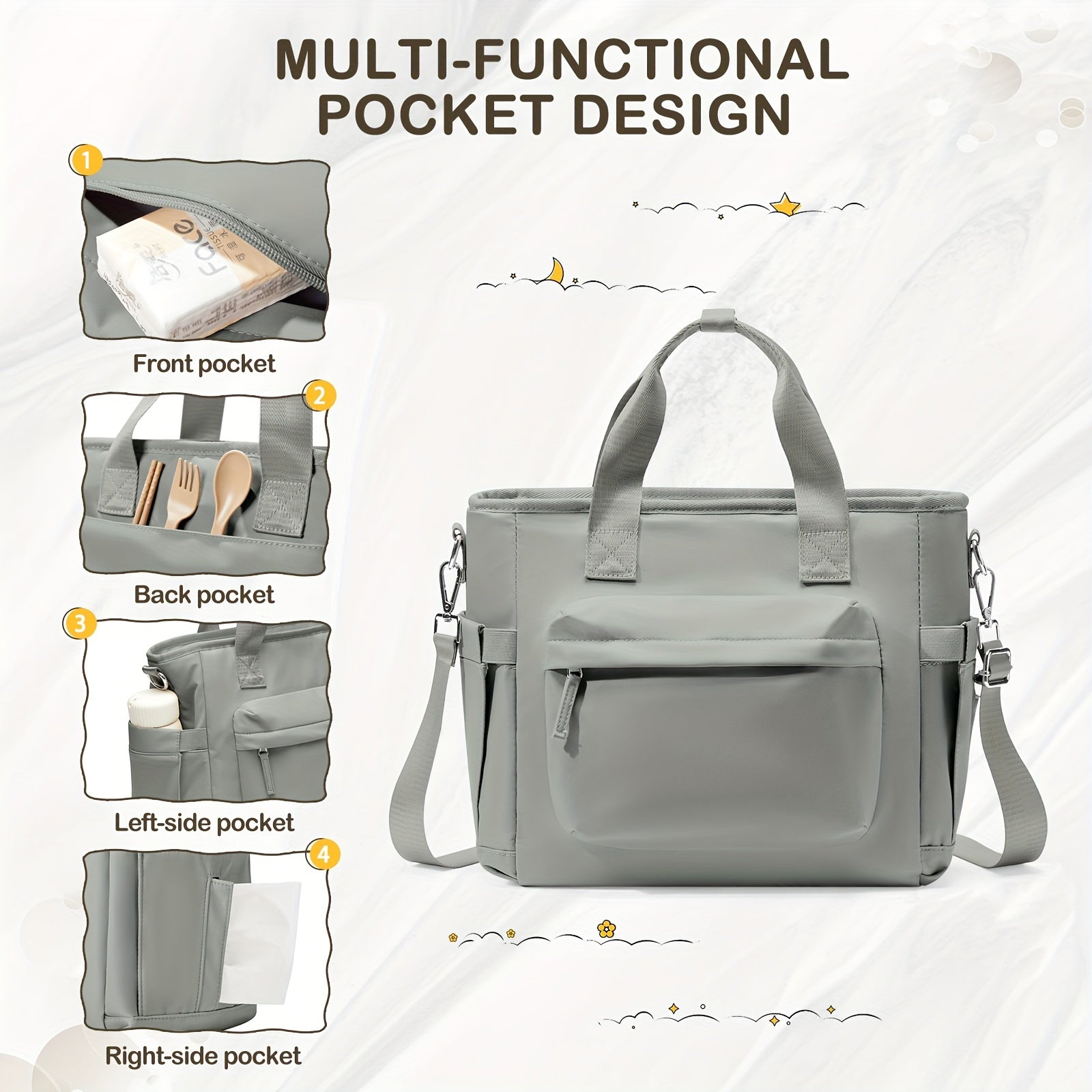 Waterproof Insulated Lunch Tote Bag for Women