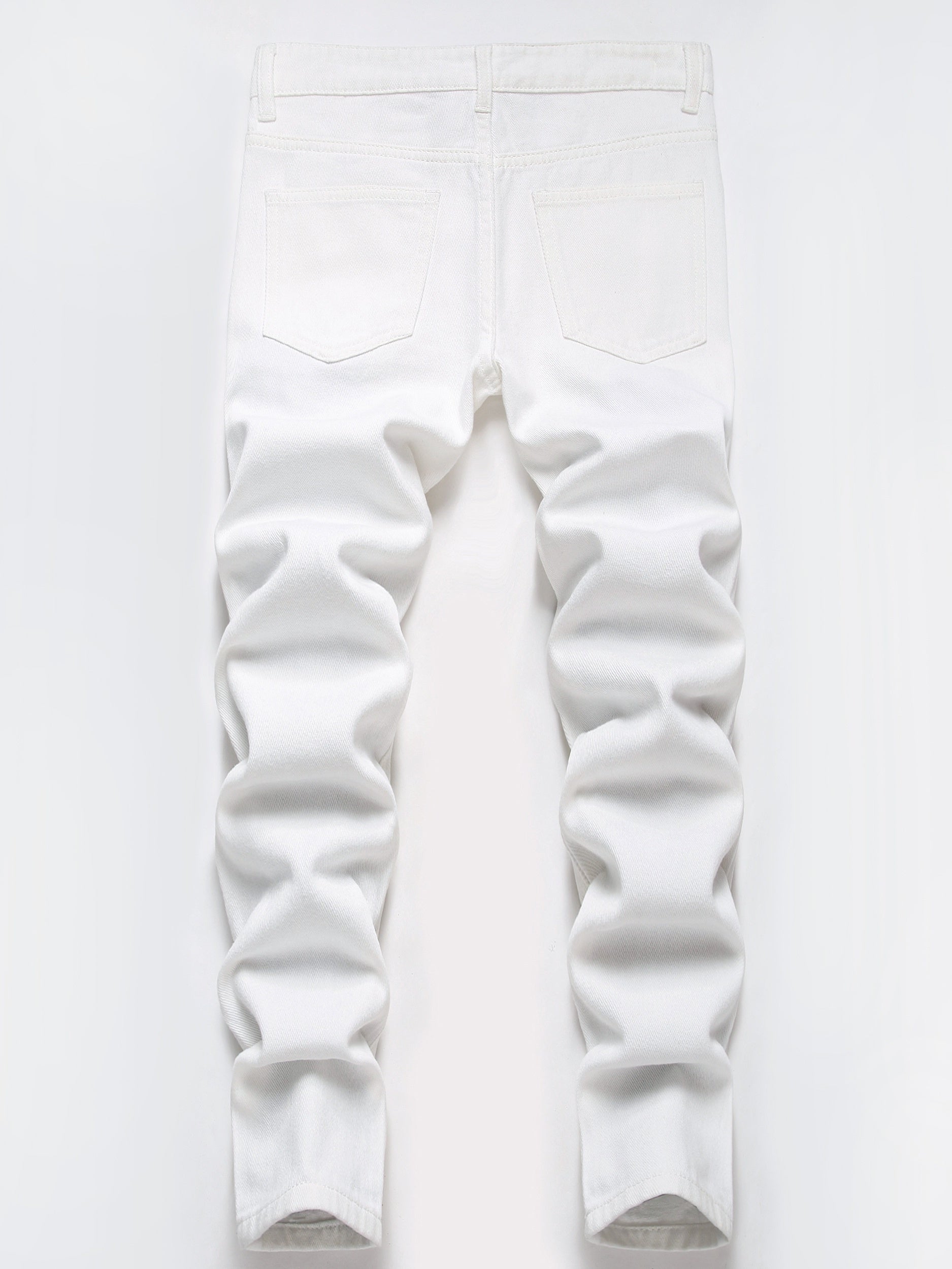 Boys Skinny Fit Jeans Washed Ripped Denim Pants Kids Clothes