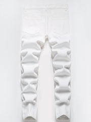 Boys Skinny Fit Jeans Washed Ripped Denim Pants Kids Clothes