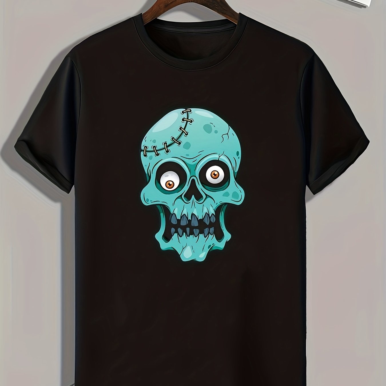 Cartoon Skull Print Men's Graphic T shirt Casual Comfy Tees For Summer