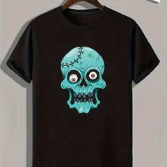 Cartoon Skull Print Men's Graphic T shirt Casual Comfy Tees For Summer