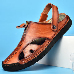 Men's Zipper Sandals Non Slip Outdoor Beach Shoes