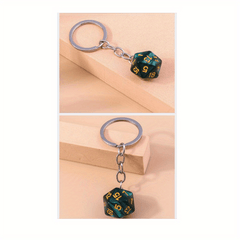2pcs Dice Charm Keychain Purse Backpack Bag Pendant Key Ring Gift