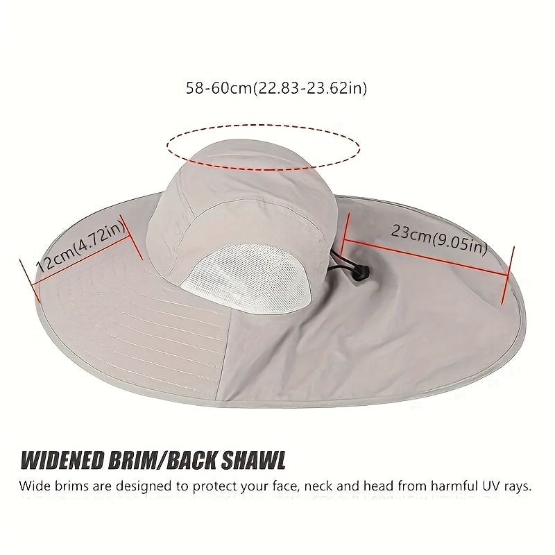 Outdoor Bucket Hat with Neck Flap Quick Dry Sun Hat
