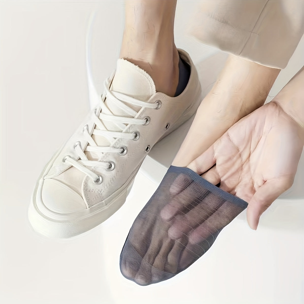5 Pairs Men's Thin Mesh No Show Summer Breathable Socks