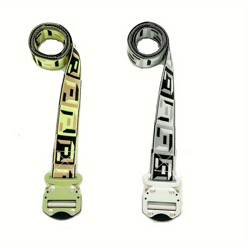 Colorful Quick Release Metal Buckle Jacquard Nylon Belt Men's Outdoor Waistband