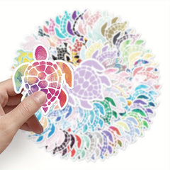 50pcs Colorful Sea Turtle Stickers Vinyl Decals for Water Bottles & More