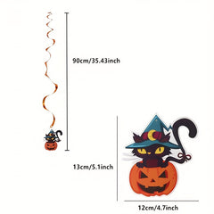 Halloween Party Decoration Letter Pull Flag Pumpkin Spider Cat Boo Print Flags