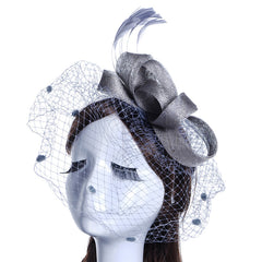 Women Vintage Hats 20s Fascinator Hat Feather Mesh Veil Fascinator Hat Feathers