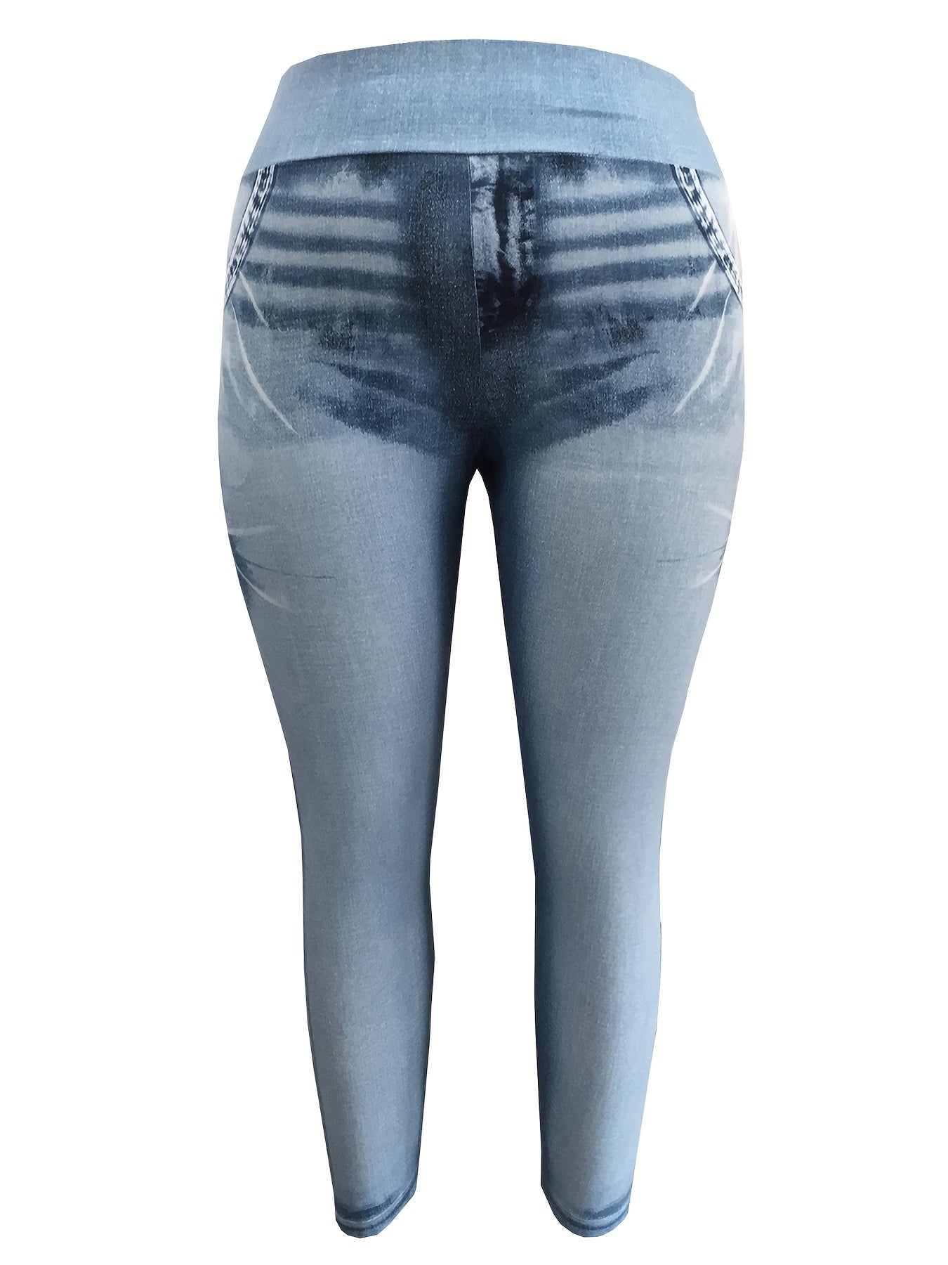 Denim Print Tummy Control Leggings