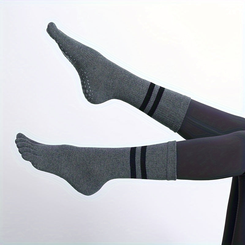 Toe Split Mid Tube Grip Socks Non slip for Yoga Pilates Ballet