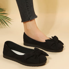 Women's Bow Tie Flats Slip On Shoes Lightweight Casual Shoes