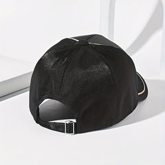 Golden M Label Baseball Cap Solid Casual Sun Hat Satin Golf Dad Hats