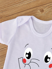 Cartoon Elephant Print Romper for Newborns