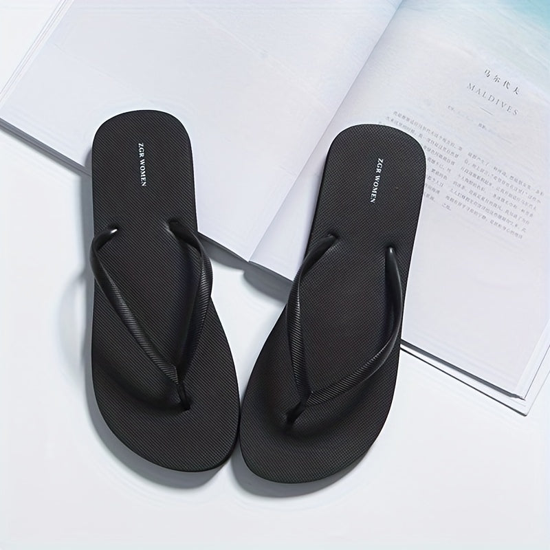 Women's Minimalist Flip Flops Open Toe Non Slip Flat Slide Shoes