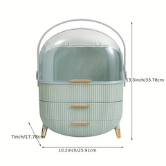 Waterproof Makeup Organizer with Lid and Drawers