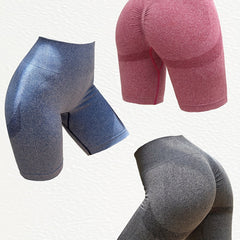 3pcs Solid Seamless Yoga Shorts High Waist Butt Lift Yoga Athletic Running Pants