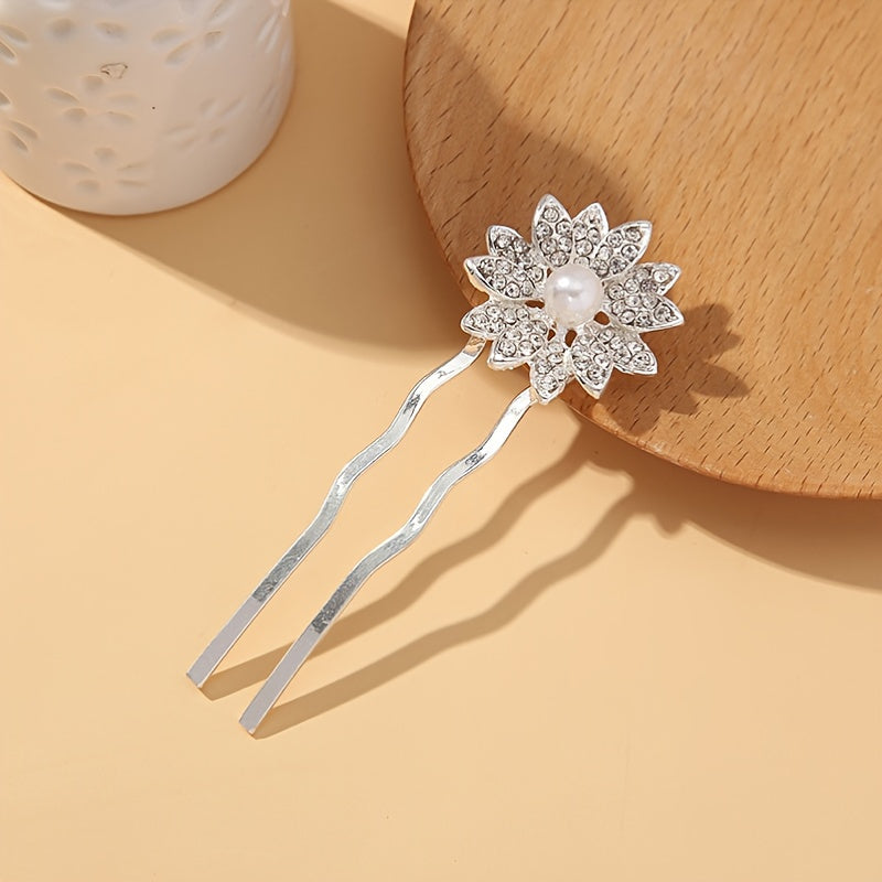 Sunflower Hair Clip Faux Diamond Hairpin