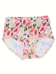 4 Pack Women's Plus Floral Print Soft Briefs Set