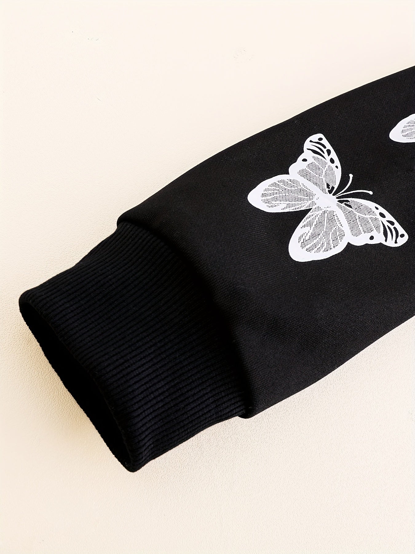 Teen Girl's Butterfly Print Zip Up Hoodie Sweatshirt