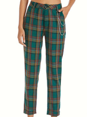 Vintage Plaid High Waist Pants