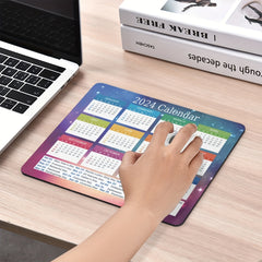 1pc Mouse Pad Calendar Non-slip Rubber Base Waterproof Mouse Pad