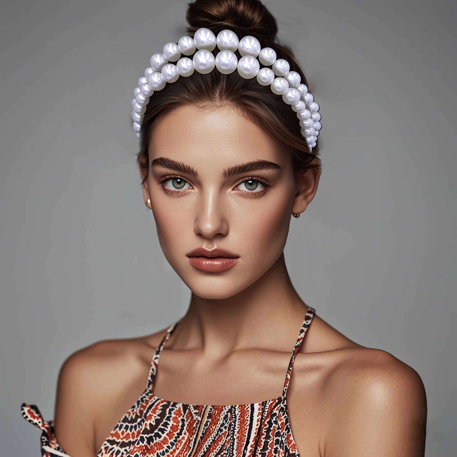 Vintage Pearl Bridal Headband Handcrafted Wedding Hair Accessory