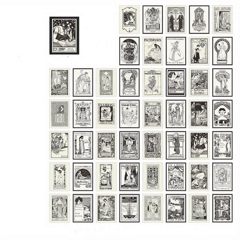 50pcs European American Vintage Writable Paper Journal Diary Material Paper