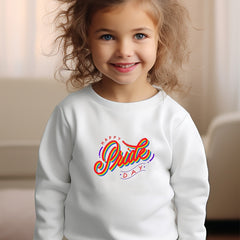 Girls Letters Pattern Crew Neck Long Sleeve Sweatshirt
